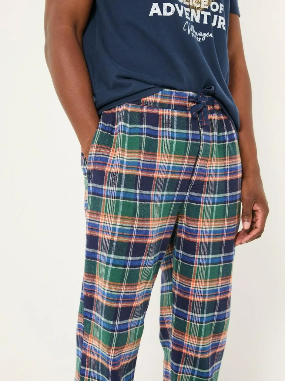 Fat Face FatFace Milburn Cobalt Blue Check Pyjama Bottoms Discount