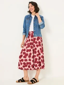 Fat Face FatFace Millie Multi Poppies Midi Skirt Best