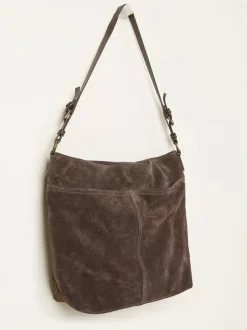 Fat Face FatFace Molly Chocolate Brown Suede Shoulder Bag Hot