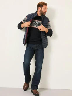 Fat Face FatFace Navy Snowflake Fairisle Knitted Crew Neck Jumper Sale