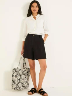 Fat Face FatFace Nell Linen Shorts Black Discount