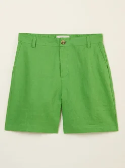Fat Face FatFace Nell Linen Shorts Green Clearance