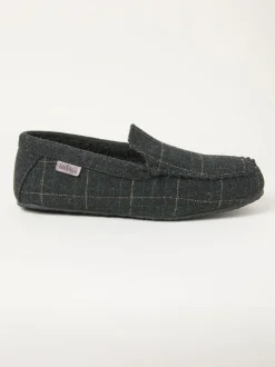 Fat Face FatFace Noah Green Check Moccasin Hot