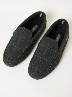 Fat Face FatFace Noah Green Check Moccasin Hot