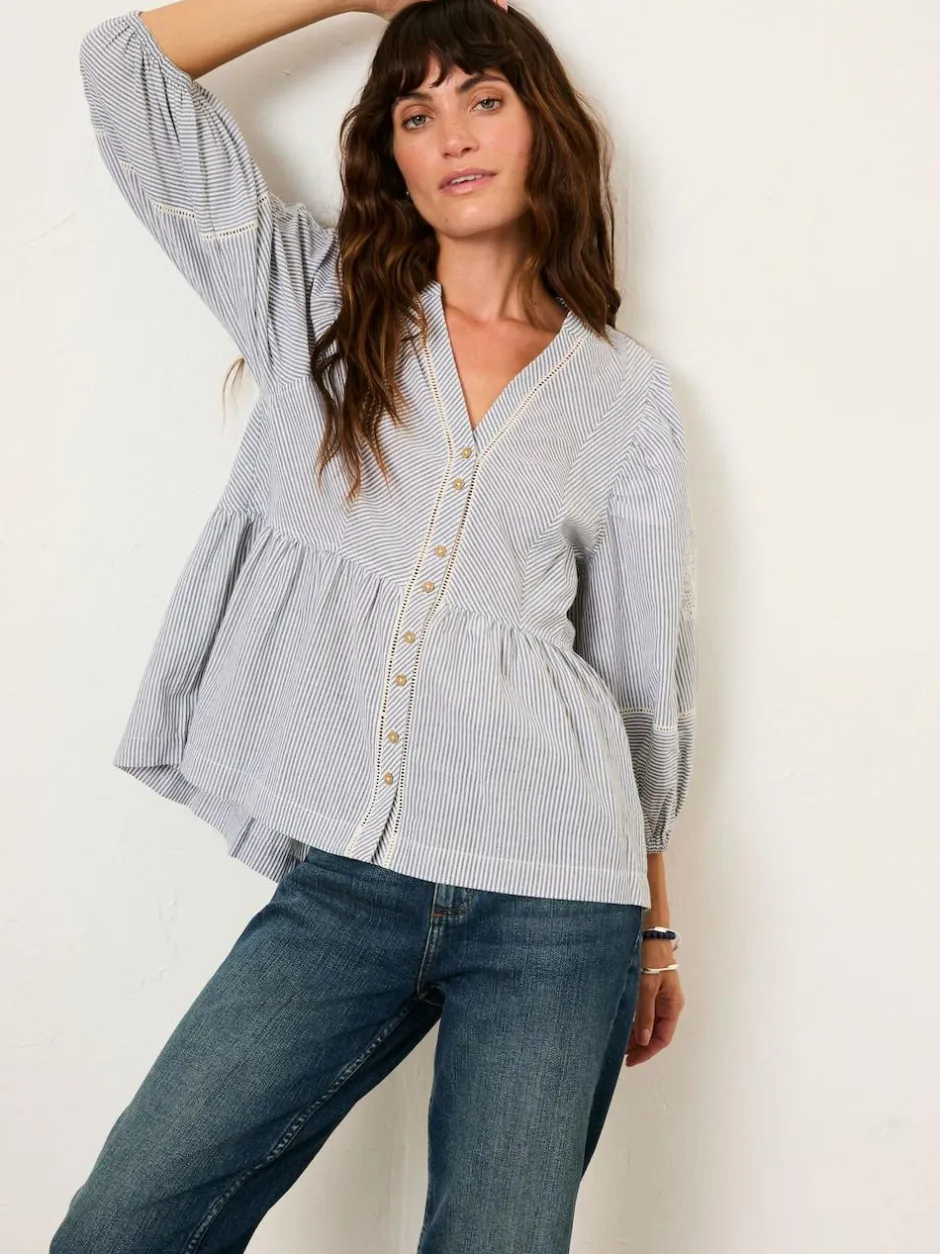 Fat Face FatFace Rosalie Ivory Embroidered Blouse New