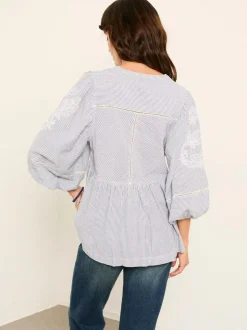 Fat Face FatFace Rosalie Ivory Embroidered Blouse New