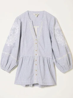 Fat Face FatFace Rosalie Ivory Embroidered Blouse New