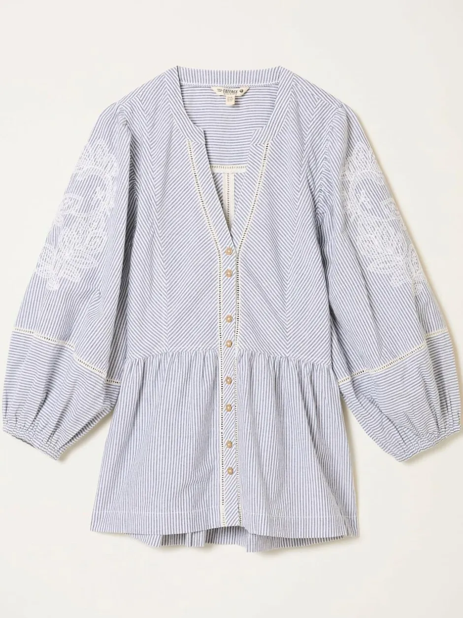 Fat Face FatFace Rosalie Ivory Embroidered Blouse New