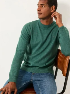 Fat Face FatFace Rye Crew Neck Knitted Jumper Emerald Green