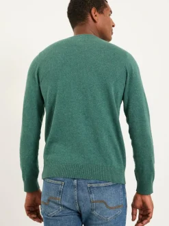 Fat Face FatFace Rye Crew Neck Knitted Jumper Emerald Green