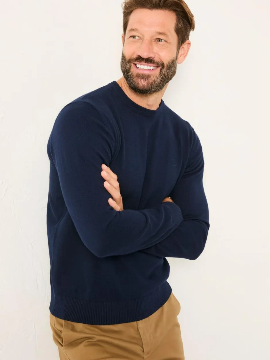 Fat Face FatFace Rye Crew Neck Knitted Jumper Navy Best