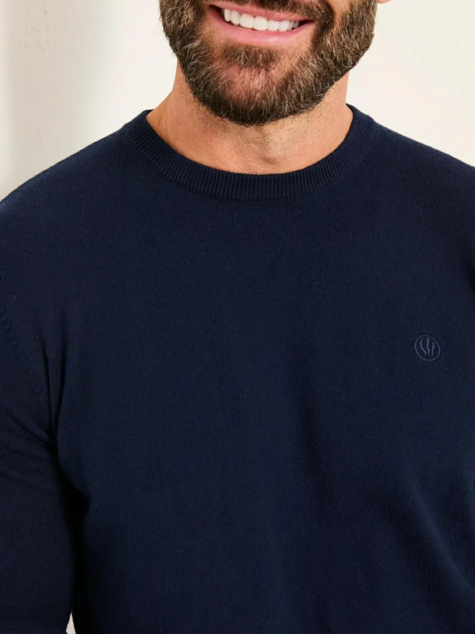 Fat Face FatFace Rye Crew Neck Knitted Jumper Navy Best