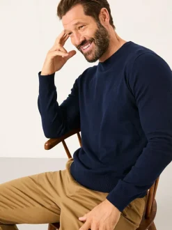 Fat Face FatFace Rye Crew Neck Knitted Jumper Navy Best