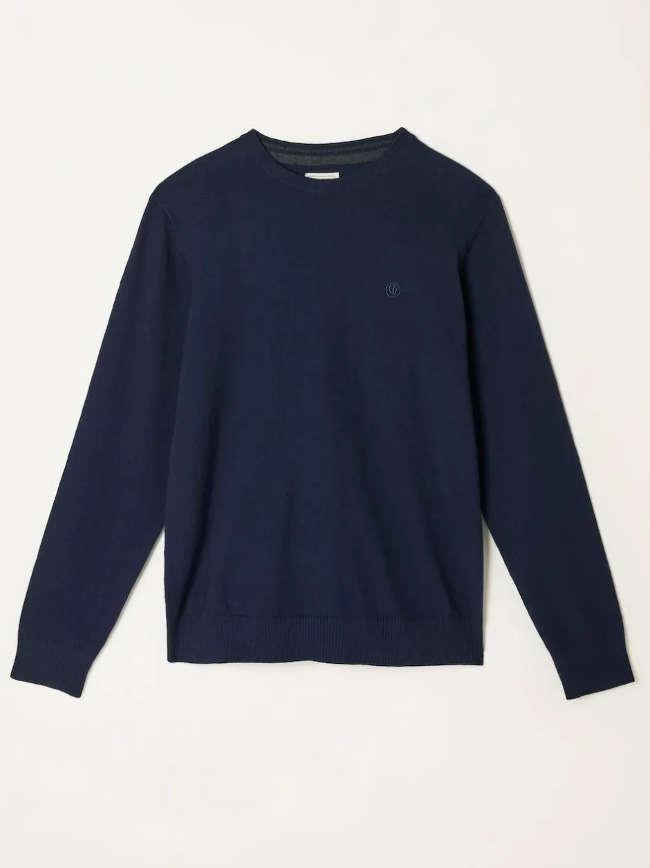 Fat Face FatFace Rye Crew Neck Knitted Jumper Navy Best