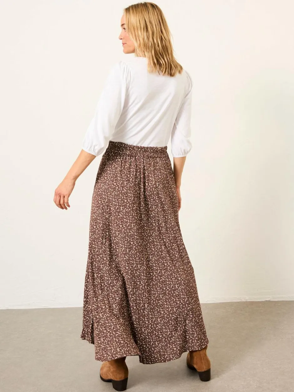 Fat Face FatFace Sadie Midi Skirt Brown Ditsy Outlet