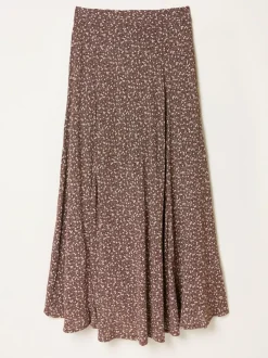 Fat Face FatFace Sadie Midi Skirt Brown Ditsy Outlet
