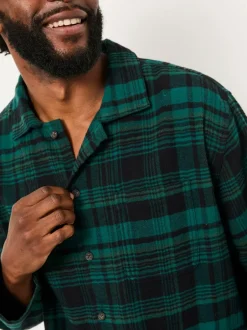 Fat Face FatFace Samphrey Dark Green Check Pyjama Shirt Hot
