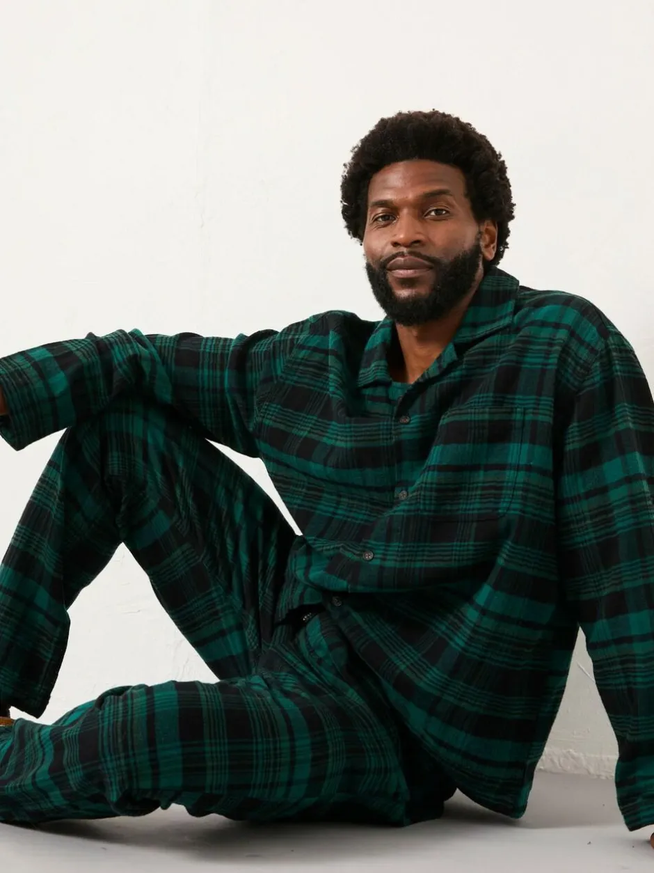 Fat Face FatFace Samphrey Dark Green Check Pyjama Bottoms Hot