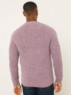 Fat Face FatFace Sefton Knitted Crew Neck Jumper Purple Outlet
