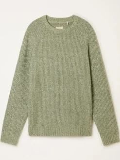 Fat Face FatFace Sefton Knitted Crew Neck Jumper Sage Green Clearance