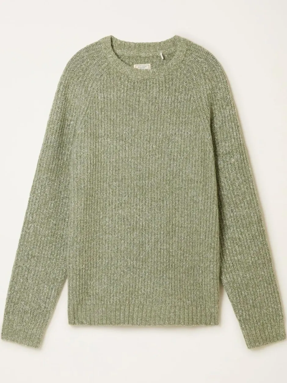 Fat Face FatFace Sefton Knitted Crew Neck Jumper Sage Green Clearance