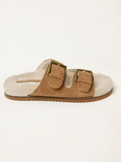 Fat Face FatFace Tan Brown Cosy Borg Lined Leather Footbed Outlet