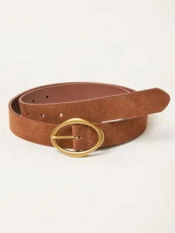 Fat Face FatFace Tan Brown Suede Plaited Belt Clearance