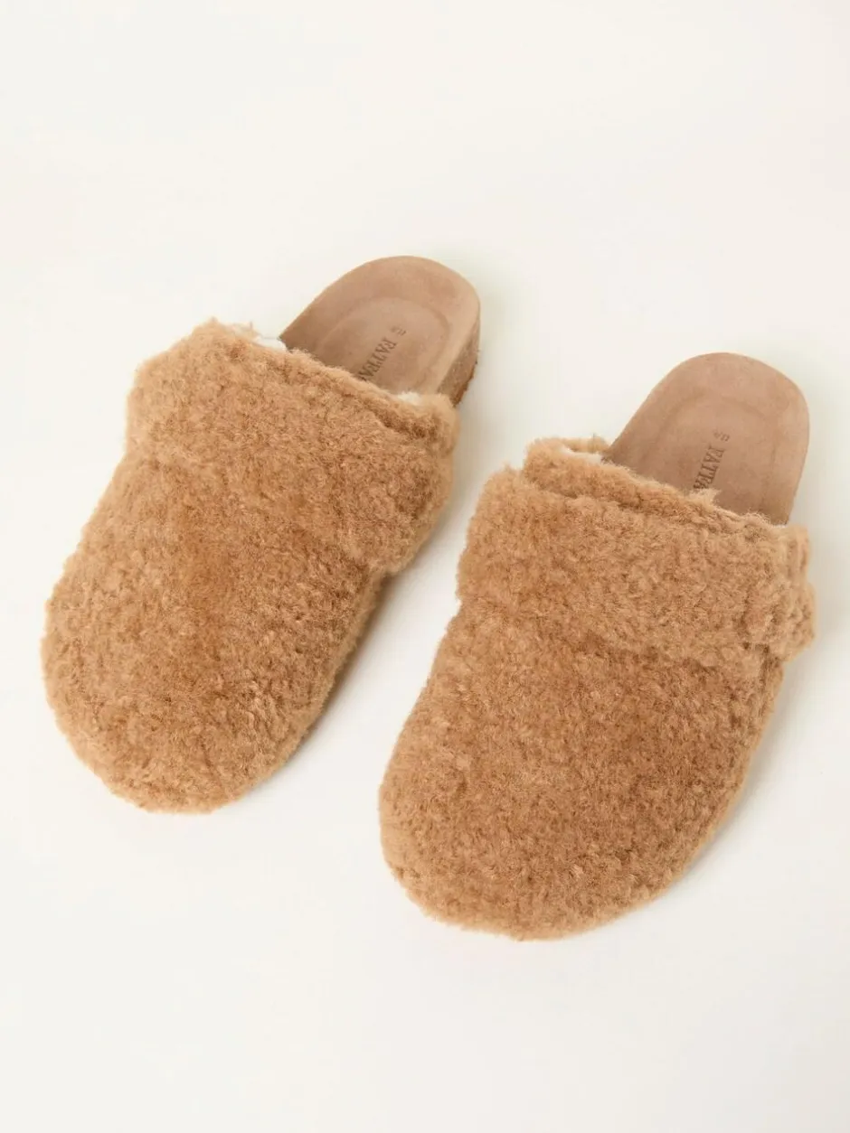 Fat Face FatFace Tan Brown Teddy House Shoe New