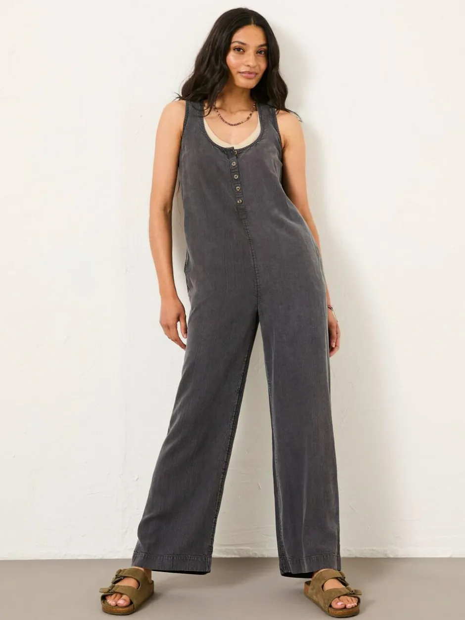 Fat Face FatFace Tara Charcoal Grey Dungarees Best