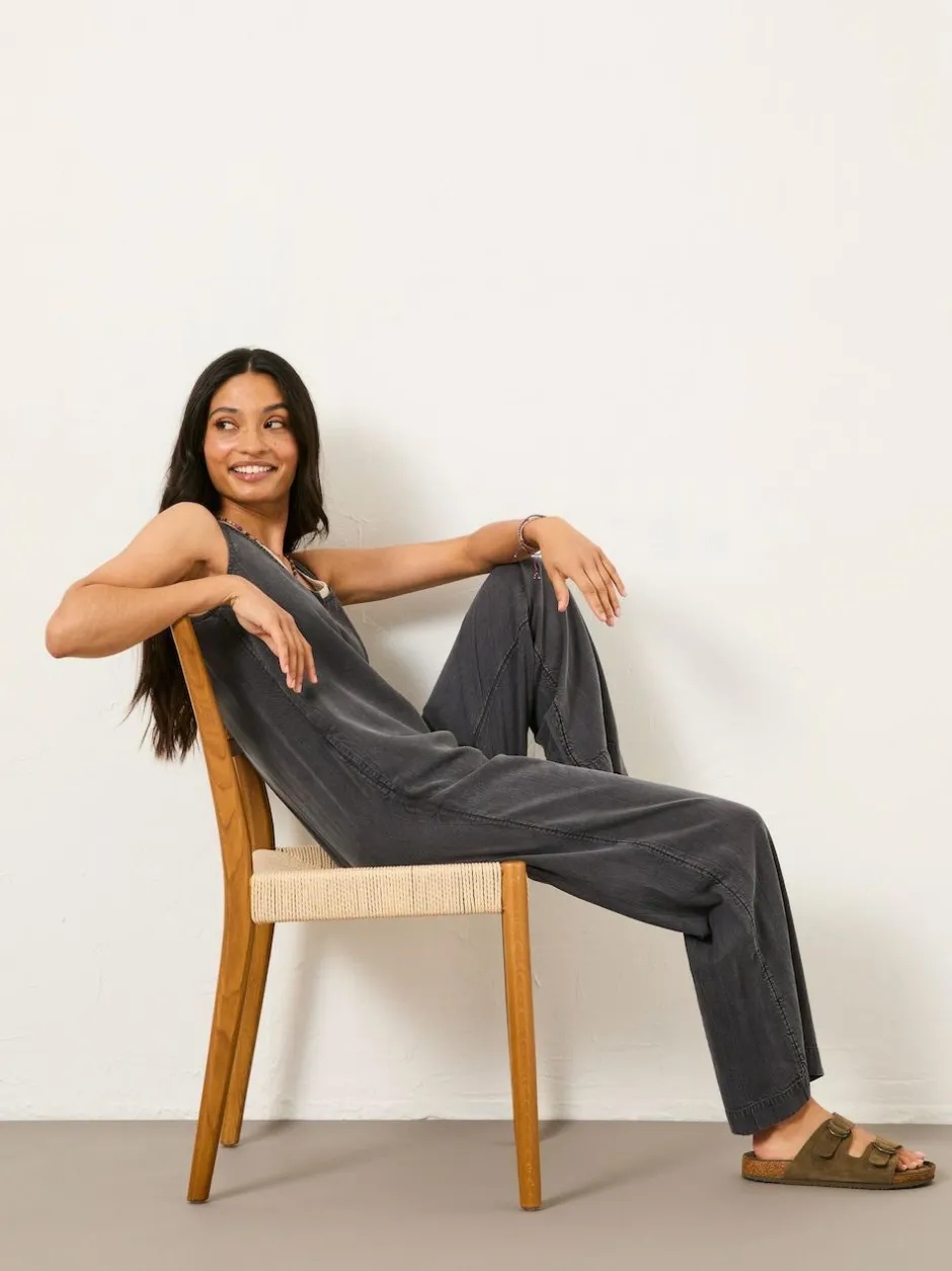 Fat Face FatFace Tara Charcoal Grey Dungarees Best