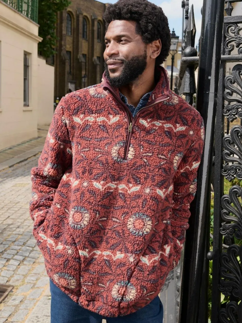 Fat Face FatFace Terracotta Willow Printed Half Neck Fleece Discount