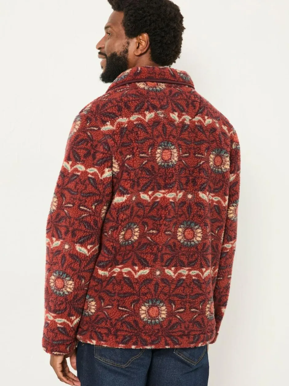 Fat Face FatFace Terracotta Willow Printed Half Neck Fleece Discount