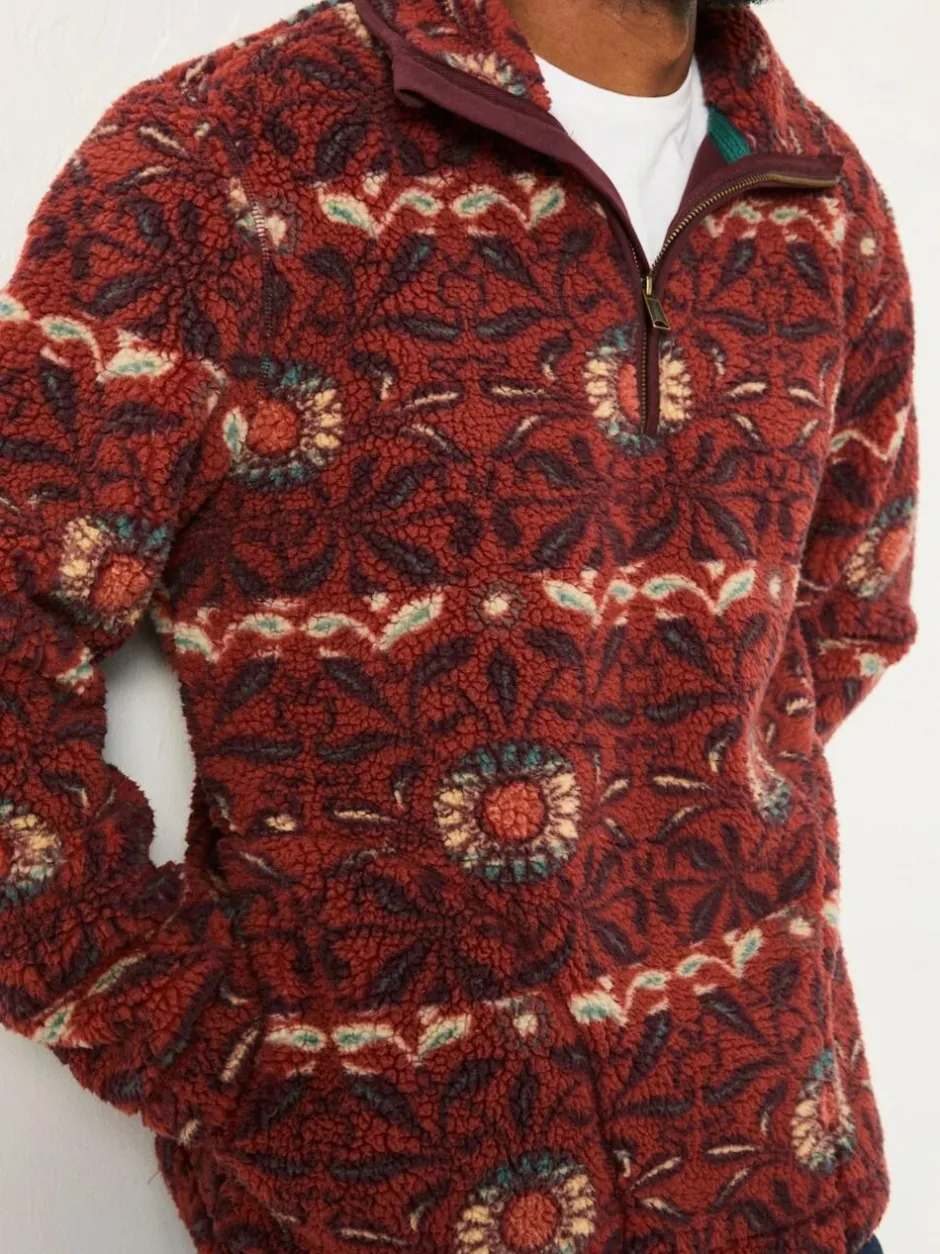 Fat Face FatFace Terracotta Willow Printed Half Neck Fleece Discount