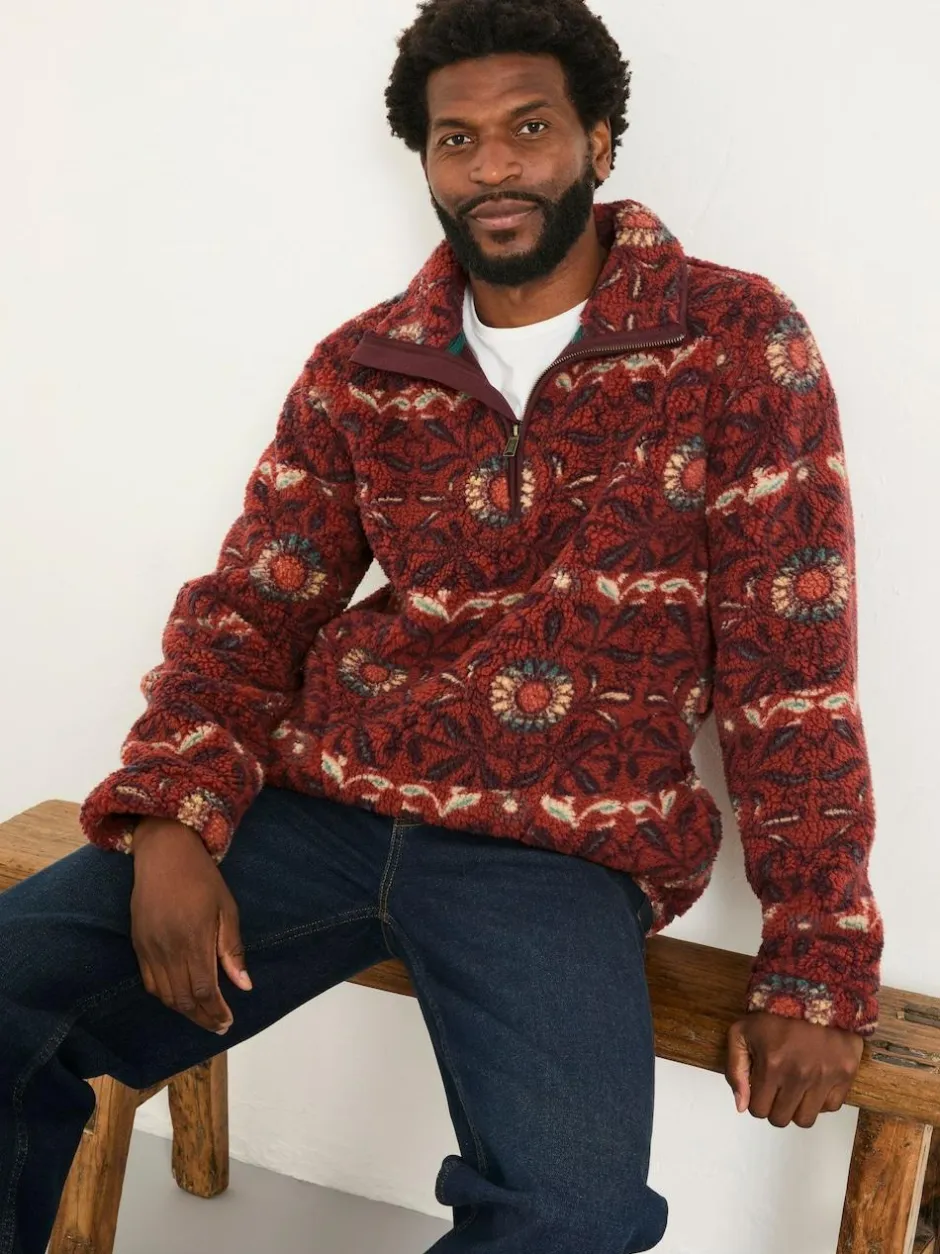 Fat Face FatFace Terracotta Willow Printed Half Neck Fleece Discount