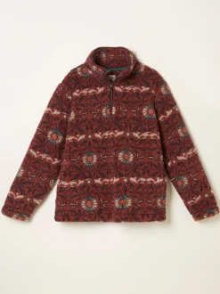 Fat Face FatFace Terracotta Willow Printed Half Neck Fleece Discount
