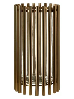 Fifty Five South Gold Martina Hurricane Steel/Glass Candle Holder