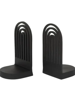 Fifty Five South Set of 2 Rubi Arched Bookends Black Outlet
