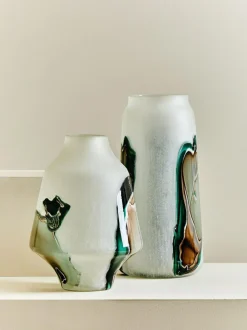 Fifty Five South White Hakan Tall Glass Vase Clearance