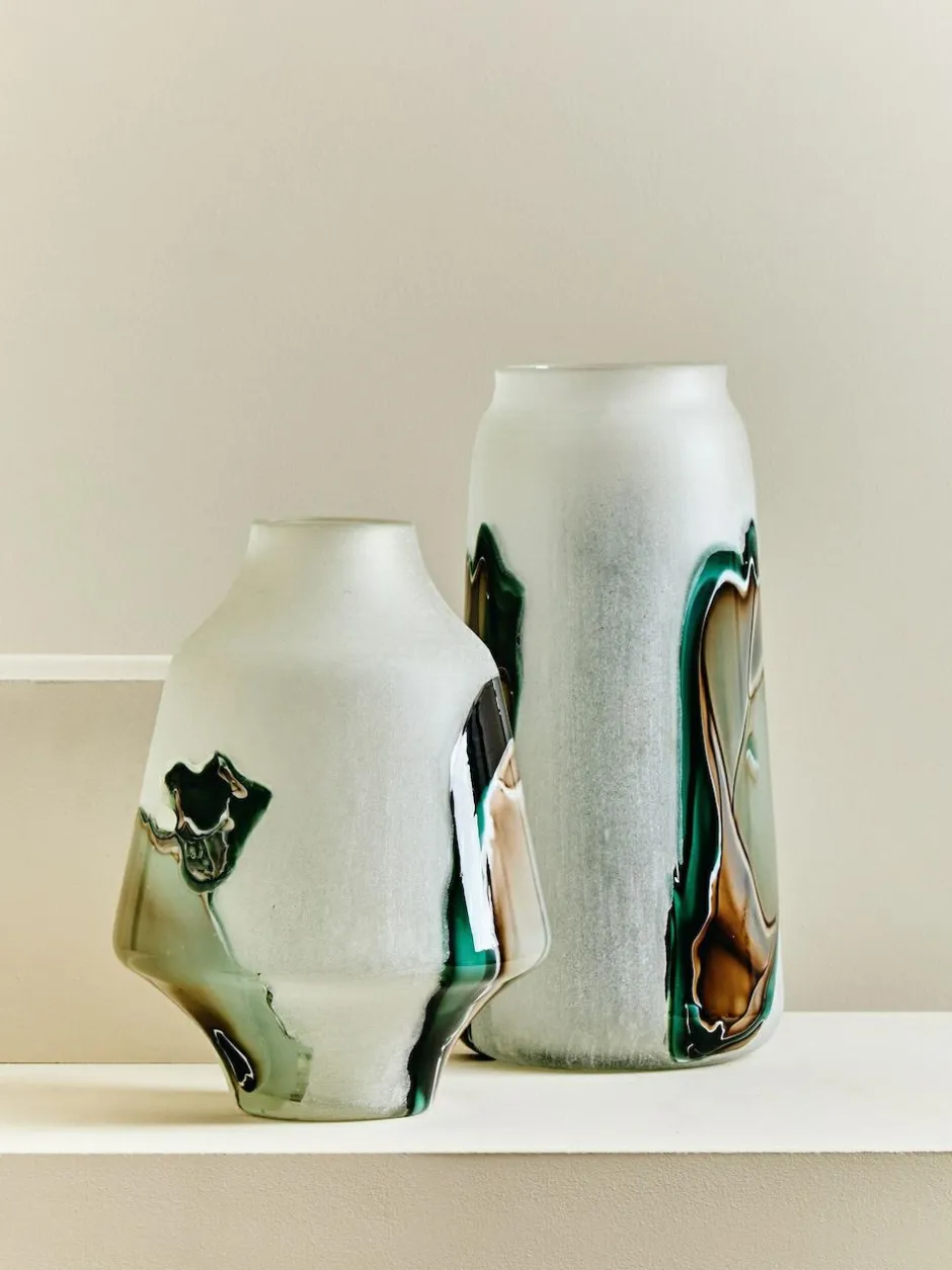Fifty Five South White Hakan Tall Glass Vase Clearance