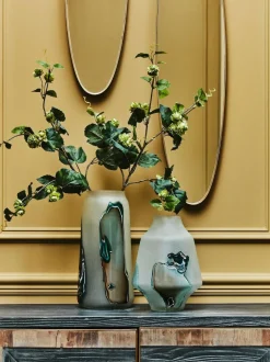 Fifty Five South White Hakan Tall Glass Vase Clearance