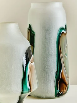 Fifty Five South White Hakan Tall Glass Vase Clearance