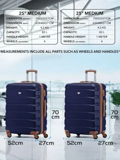 CABIN PRO Flight Knight Medium Blue Check In Hold Luggage Hardcase Travel Suitcases Set Of 2 Online
