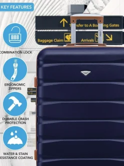 CABIN PRO Flight Knight Medium Blue Check In Hold Luggage Hardcase Travel Suitcases Set Of 2 Online