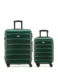 CABIN PRO Flight Knight Medium Green Check In & Small Carry On Hardcase Travel Suitcases Set Of 2 Best