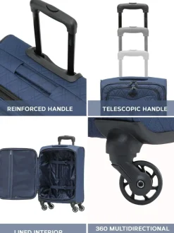 CABIN PRO Flight Knight Soft Case Carry On Suitcase Hand Luggage Blue Sale