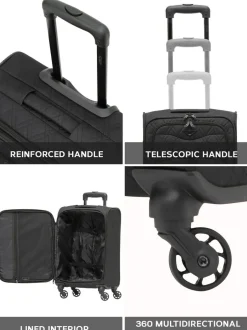 CABIN PRO Flight Knight Soft Case Carry On Suitcase Hand Luggage Black Hot