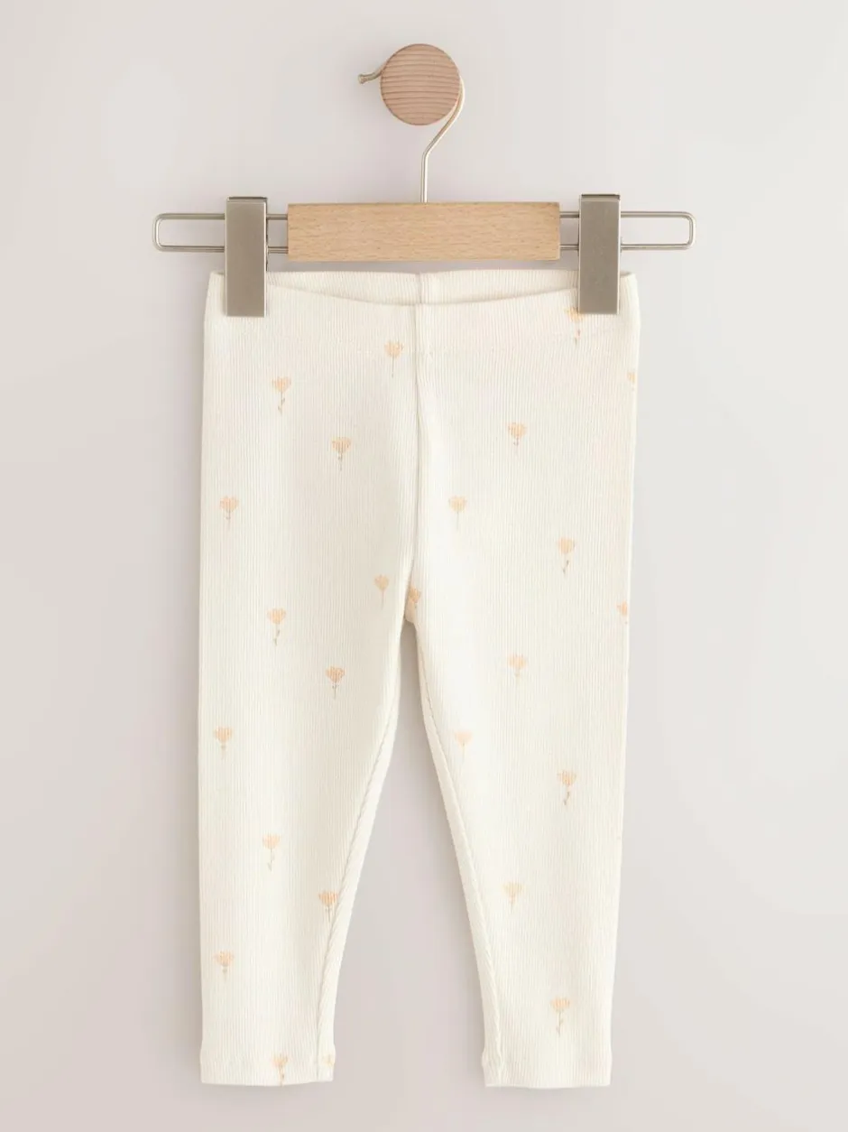 Next Ribbed Leggings 5 Pack (3mths-7yrs) Floral Online