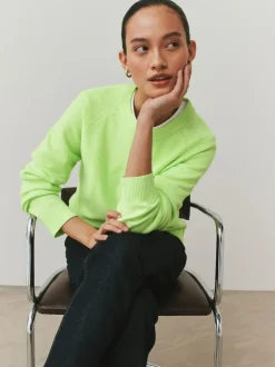 Next Fluro Green Supersoft Crew Neck Long Sleeve Jumper Outlet