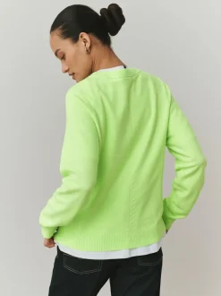 Next Fluro Green Supersoft Crew Neck Long Sleeve Jumper Outlet