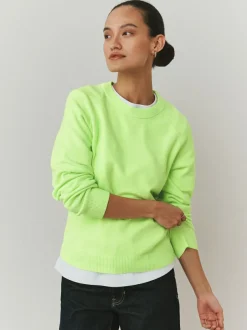 Next Fluro Green Supersoft Crew Neck Long Sleeve Jumper Outlet